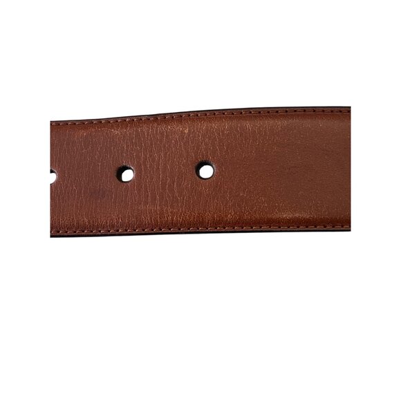Lauren Ralph Lauren Brown Leather Belt With Gold Buckle - Picture 11 of 13